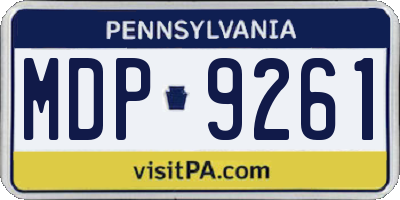 PA license plate MDP9261