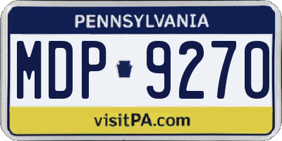PA license plate MDP9270
