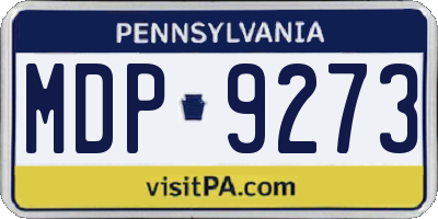 PA license plate MDP9273