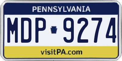 PA license plate MDP9274