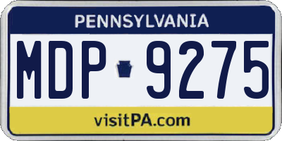 PA license plate MDP9275