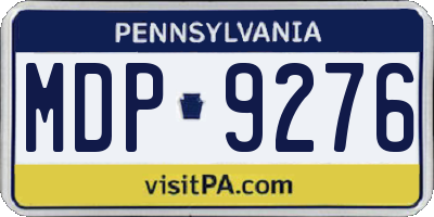PA license plate MDP9276