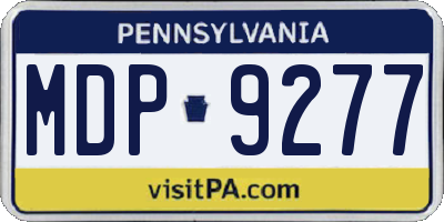 PA license plate MDP9277