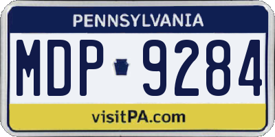 PA license plate MDP9284