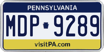 PA license plate MDP9289