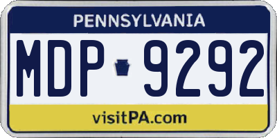 PA license plate MDP9292