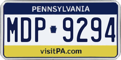PA license plate MDP9294
