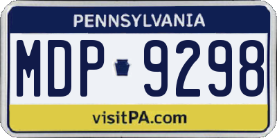PA license plate MDP9298