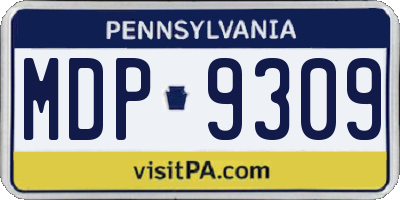 PA license plate MDP9309