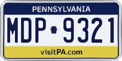 PA license plate MDP9321