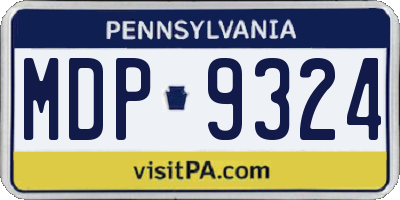 PA license plate MDP9324