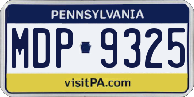PA license plate MDP9325