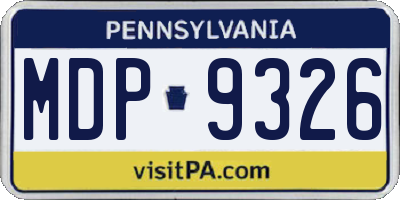 PA license plate MDP9326