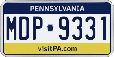 PA license plate MDP9331