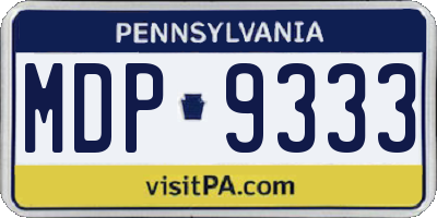 PA license plate MDP9333