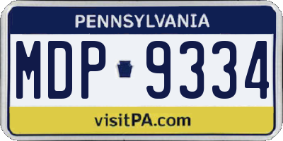 PA license plate MDP9334