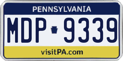 PA license plate MDP9339