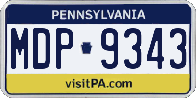 PA license plate MDP9343
