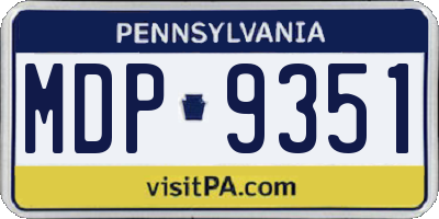 PA license plate MDP9351