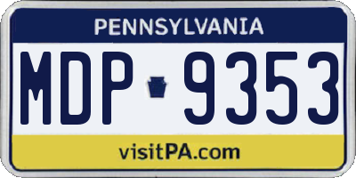 PA license plate MDP9353