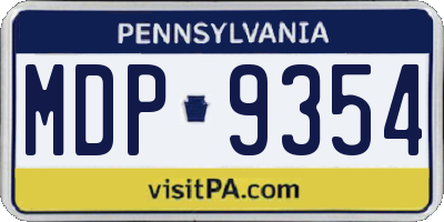 PA license plate MDP9354