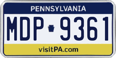 PA license plate MDP9361