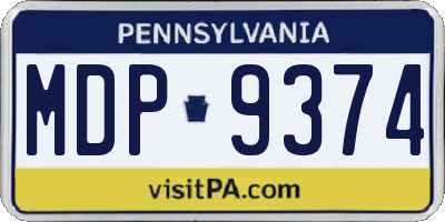 PA license plate MDP9374