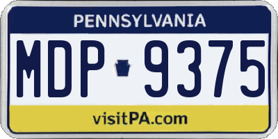 PA license plate MDP9375