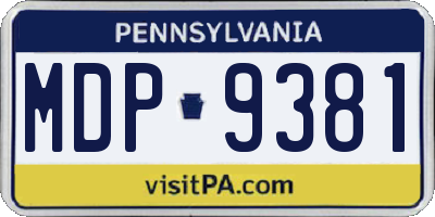 PA license plate MDP9381