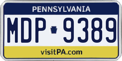 PA license plate MDP9389