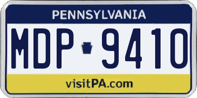 PA license plate MDP9410