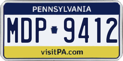 PA license plate MDP9412