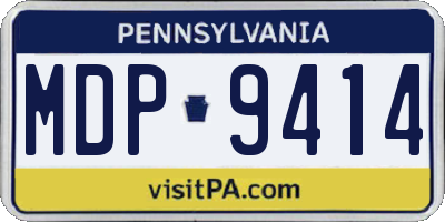 PA license plate MDP9414