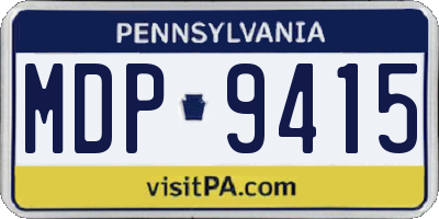 PA license plate MDP9415
