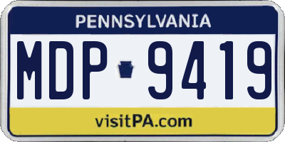 PA license plate MDP9419