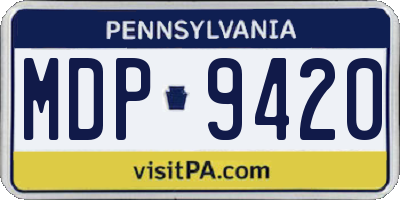 PA license plate MDP9420
