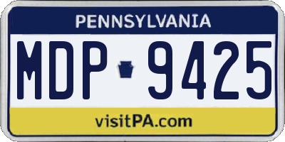 PA license plate MDP9425