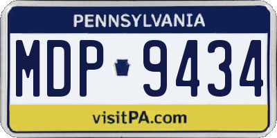 PA license plate MDP9434