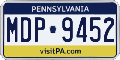 PA license plate MDP9452