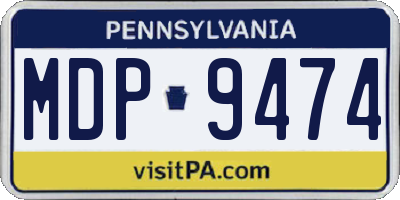 PA license plate MDP9474