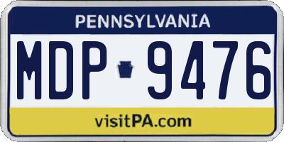 PA license plate MDP9476