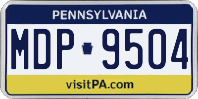 PA license plate MDP9504