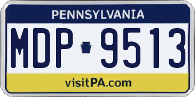 PA license plate MDP9513