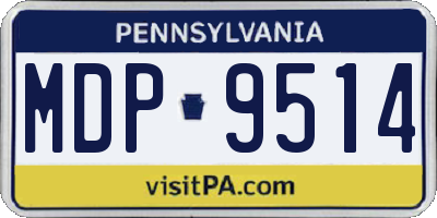 PA license plate MDP9514