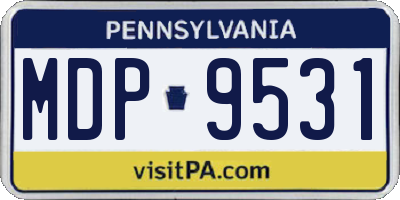 PA license plate MDP9531