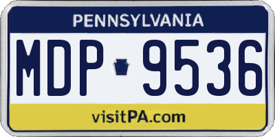 PA license plate MDP9536