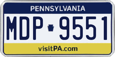 PA license plate MDP9551