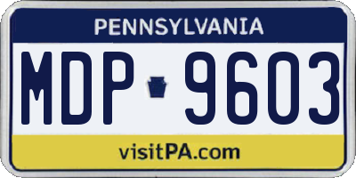 PA license plate MDP9603