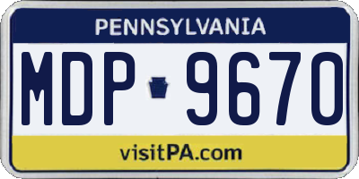 PA license plate MDP9670