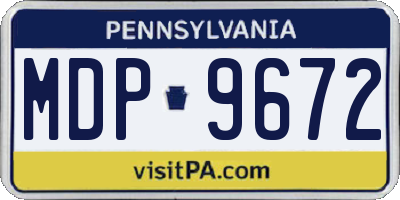 PA license plate MDP9672